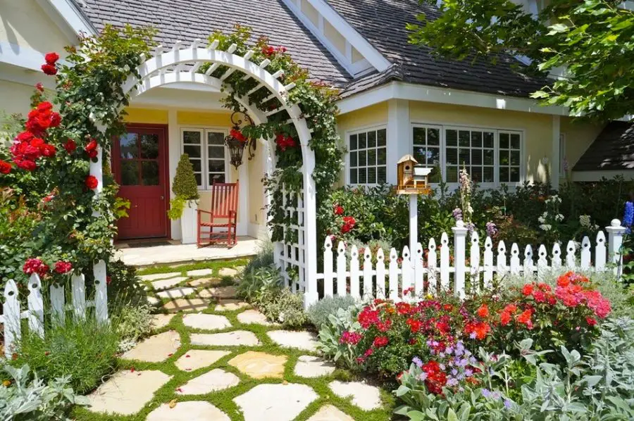 Flower Gate for Best Front Yard Landscaping Ideas