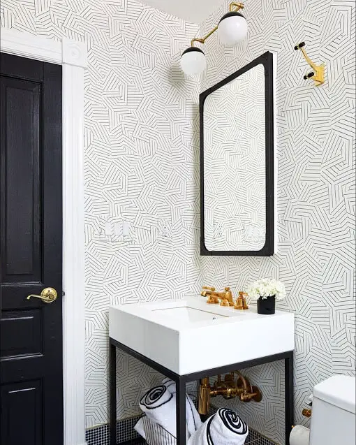 random maze wallpaper for bathroom