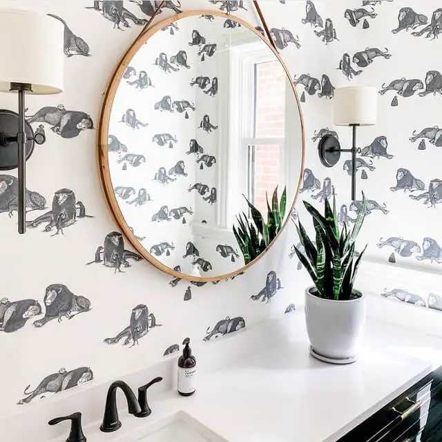 Animal Wallpapered Bathrooms