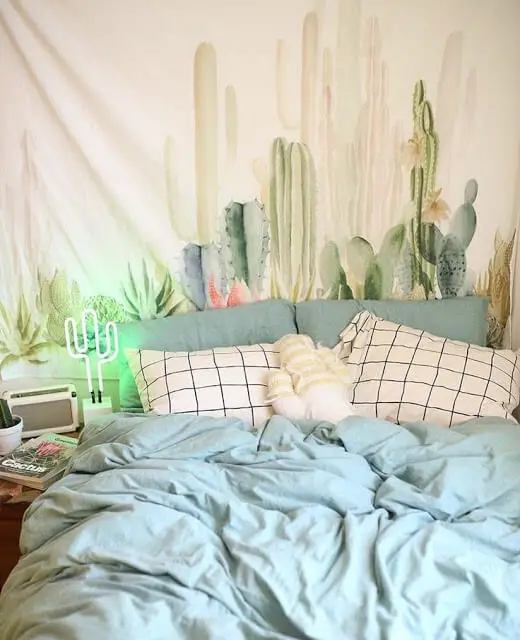 Cactus Lamp and Tapestry 2