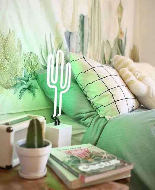 Cactus Lamp and Tapestry