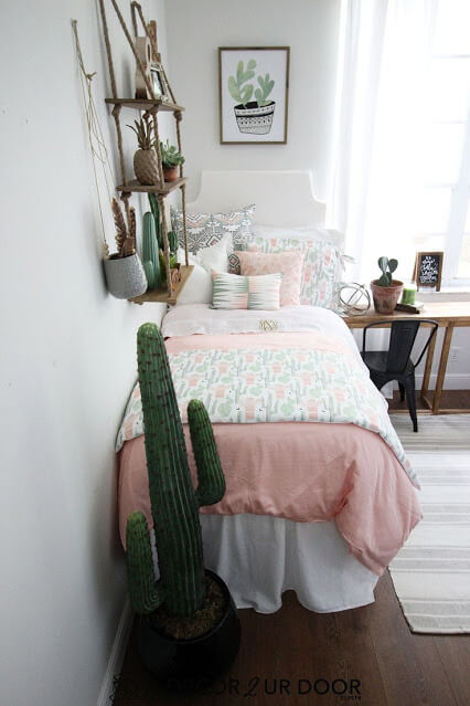 Cozy Small Space - Cactus Themed Bedroom