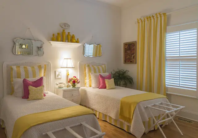 Joyful Yellow Striped Twin Bed