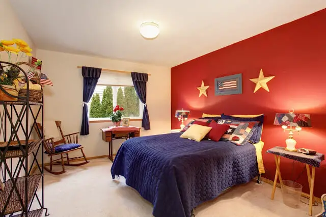 Red and Blue Guest Bedroom Ideas