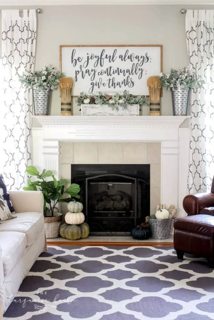 farmhouse mantel decor ideas When Autumn Comes