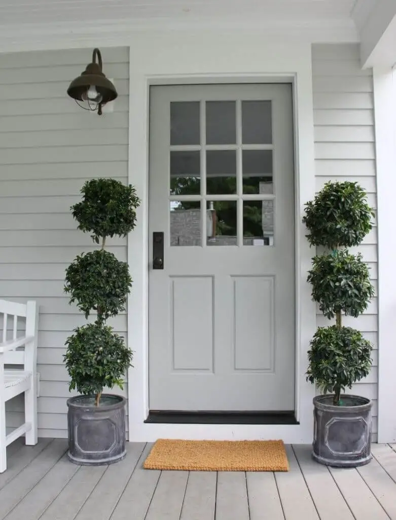 gray front door color