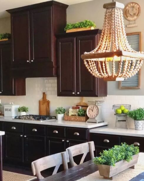 Greenery Above Kitchen Cabinets