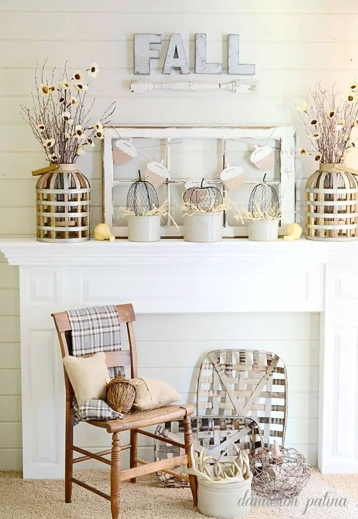 White Farmhouse Mantel Decor