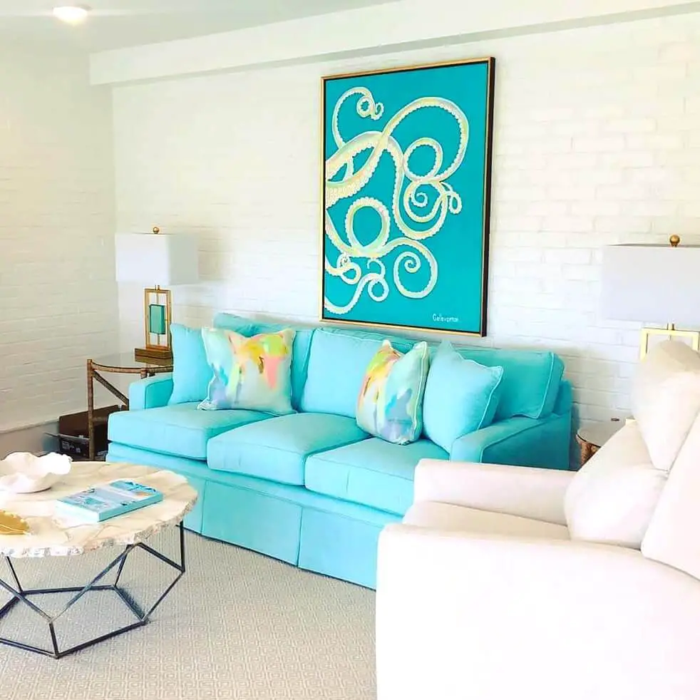 Turquoise Coastal Living Room