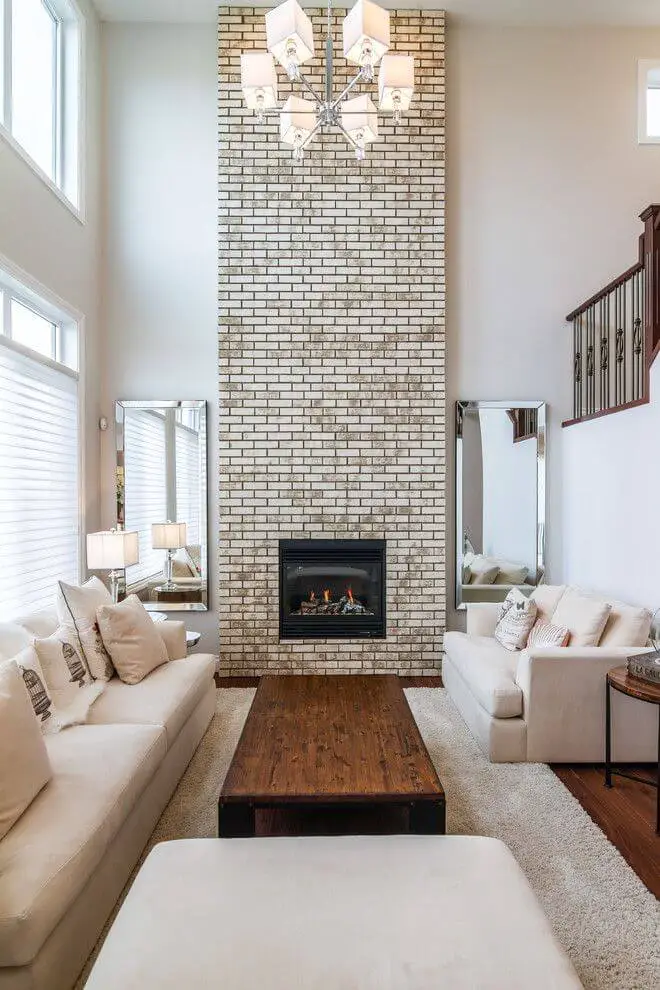 Soft Neutral Look Brick fireplace Painting