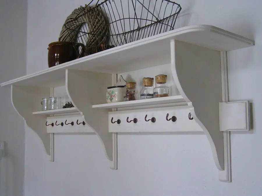 white country-style coat rack - How to Organize a Small Kitchen Without a Pantry