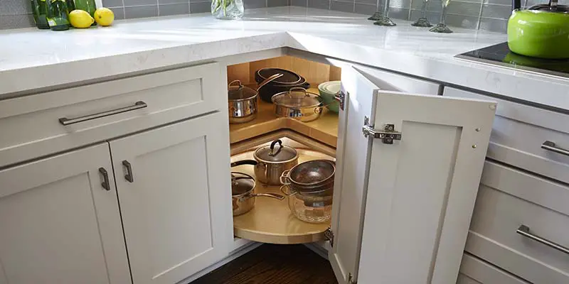 Lazy Susan Cabinet - Rotating Tray Storage