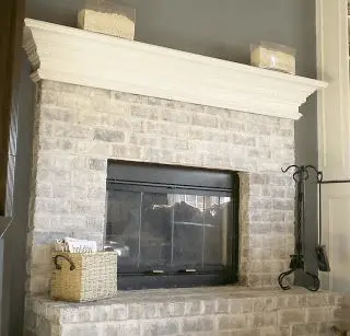 Whitewashed Brick Fireplace Painting