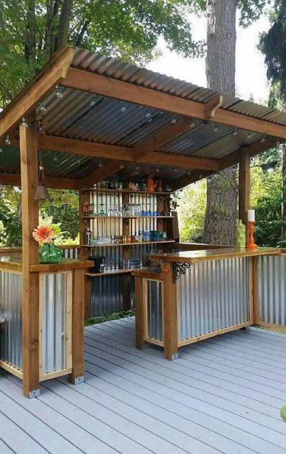 DIY Outdoor Kitchen from metal and wood