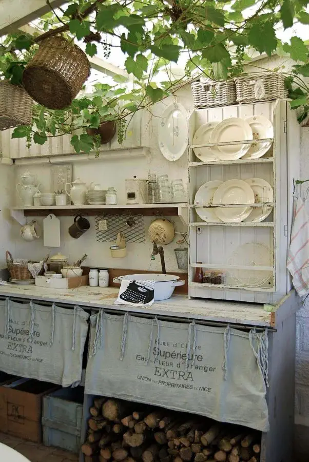 White Rustic Outdoor Kitchen