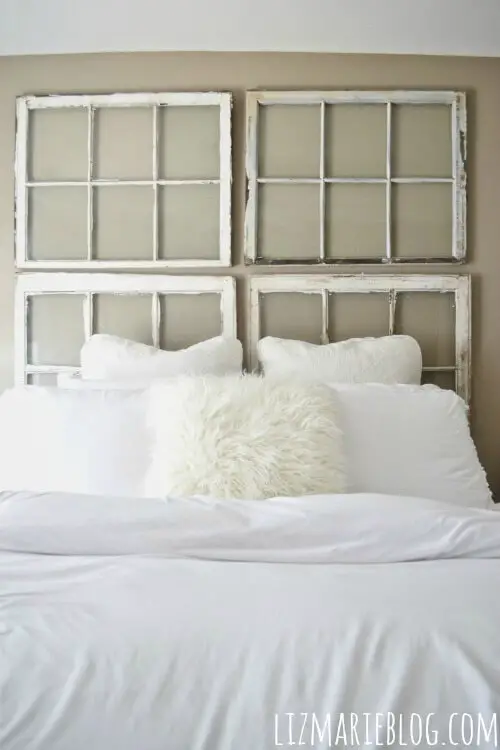 DIY Antique WIndow Headboards