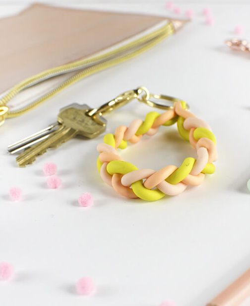 DIY braided clay keychains