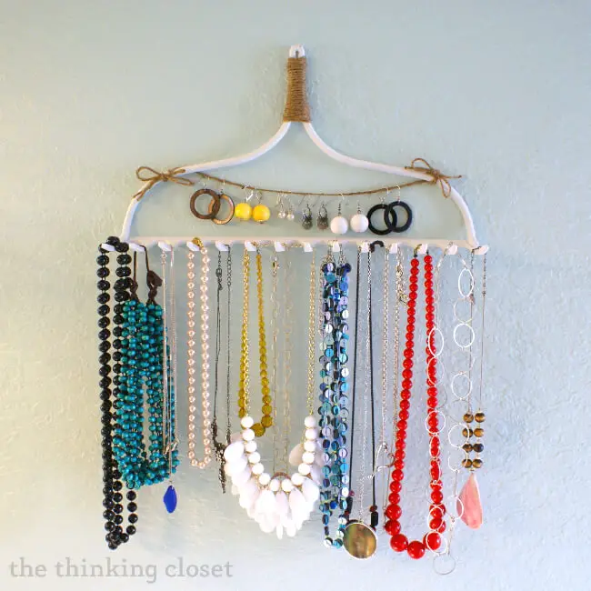 DIY garden rake Necklace Holder