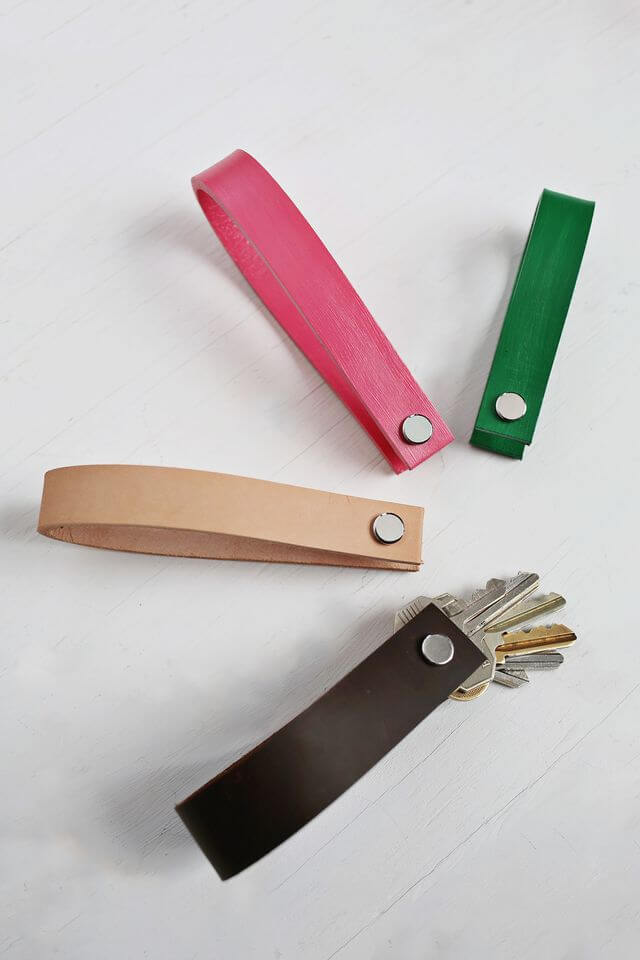 Painted Leather DIY keychains