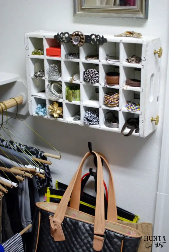 DIY Jewelry organizers from soda crate