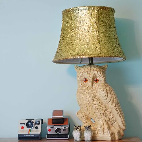 Glitter Lamp Shade - DIY Lampshade Makeover Ideas