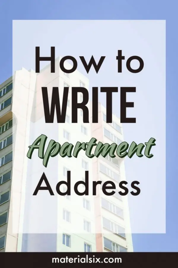 How to write apartment address