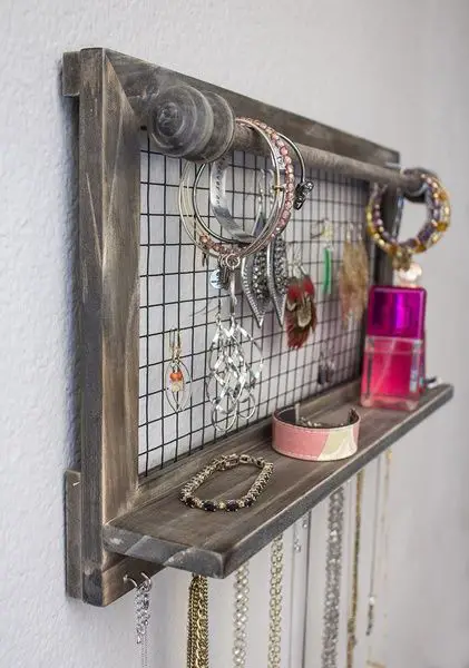 DIY Jewelry Organizer with Bracelet Rod