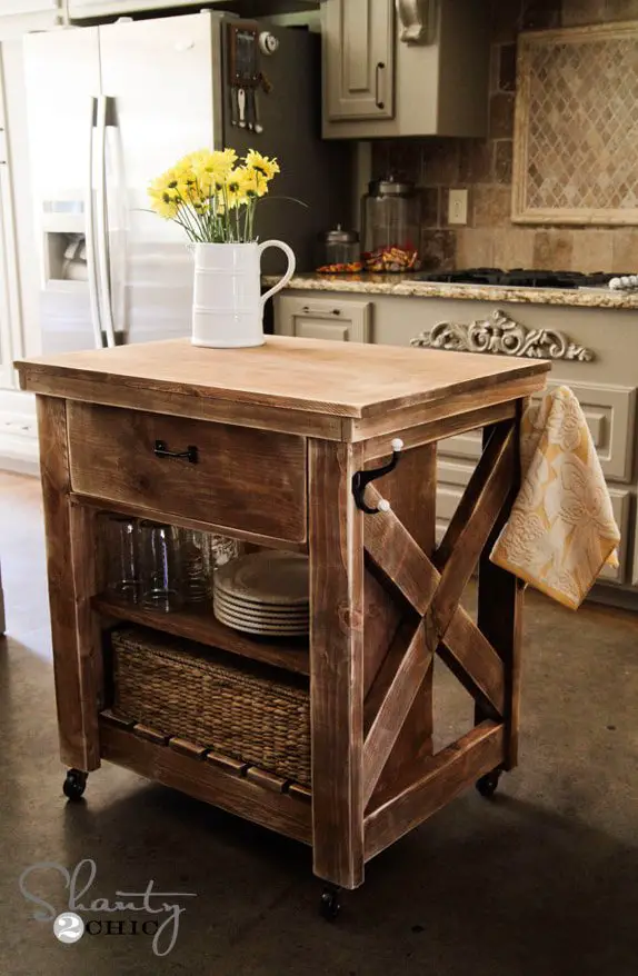 Kitchen Island Inspired by Pottery Barn