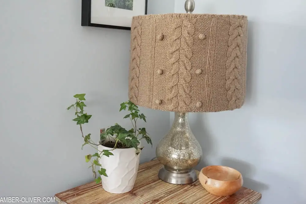 Sweater Lamp Shade - DIY Lampshade Makeover Ideas