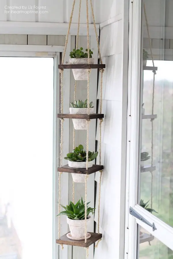 Wooden Vertical Plant Hanger