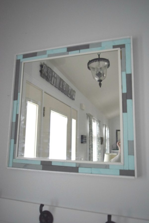 DIY Wood Scrap Mirror Frame