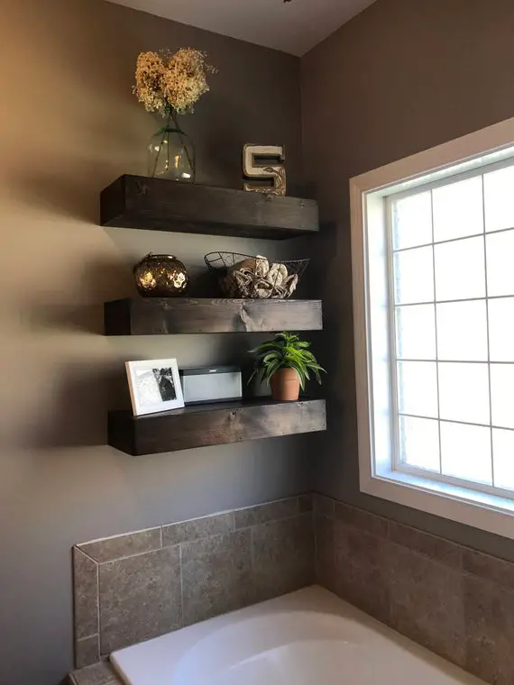 bathroom floating shelves