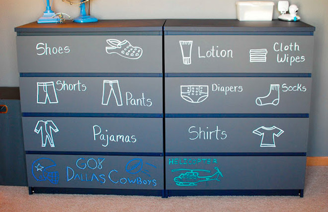 Labeling Drawer for baby clothes