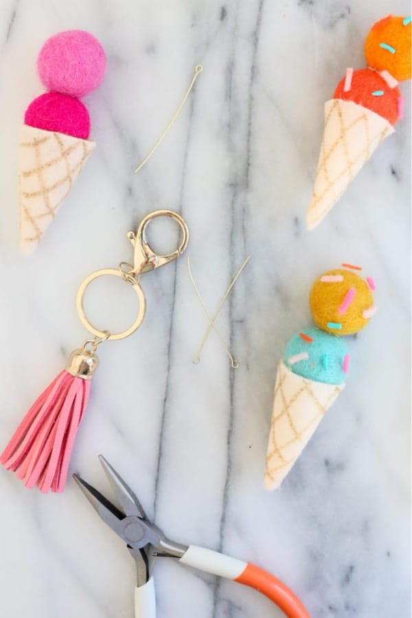 Ice Cream Cone Keychains