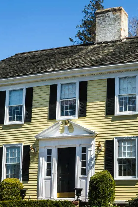 Black Front Door Color for Yellow House