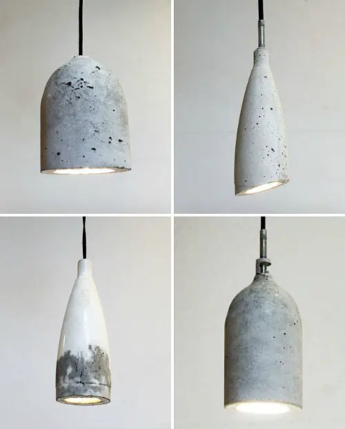 DIY lamp projects concrete pendant lamps