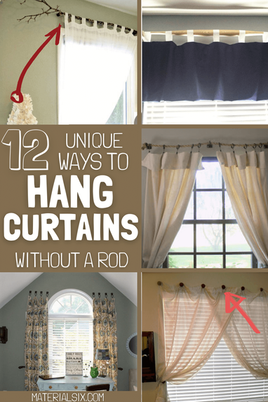 How to hang curtains without holes using command hooks-great idea