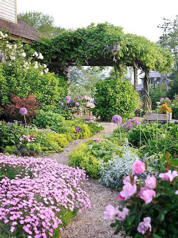 Lush, Magical Flower Garden with Pathway