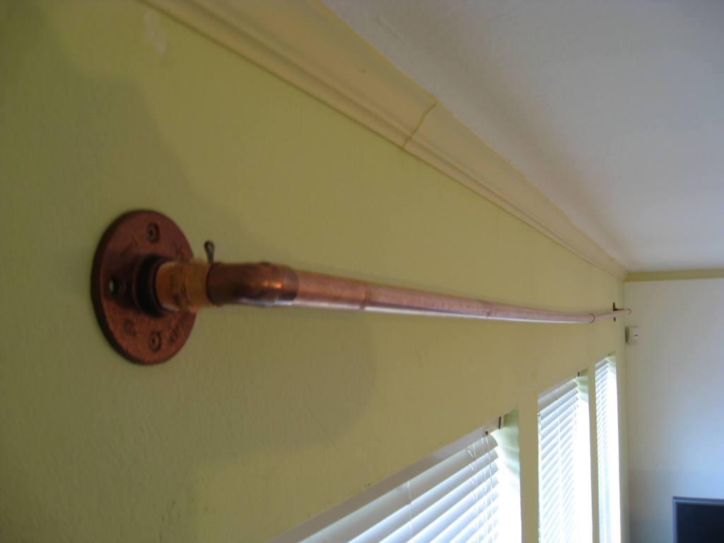 Copper pipe curtain rod