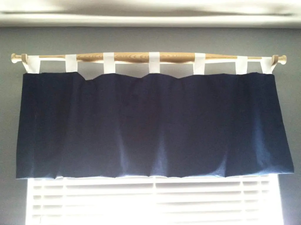 DIY Wooden Baseball Bat curtain rod