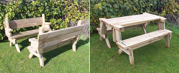 2 Piece Convertible Picnic Table 