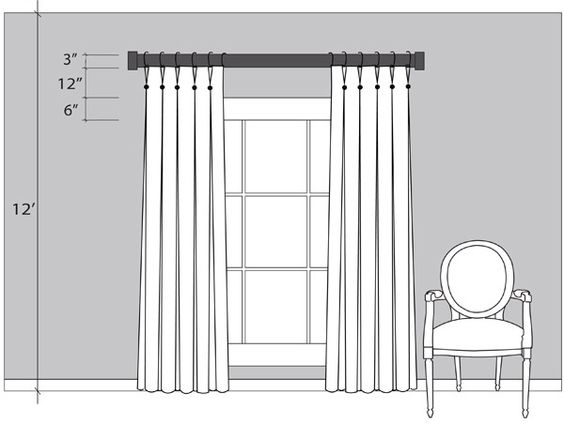 hanging curtains over a sliding glass door