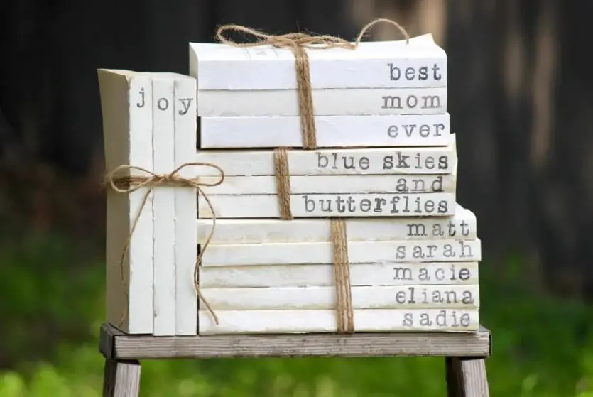 Hand Stamped Book Stacks