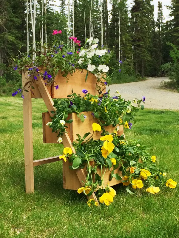 Tiered Reclaimed Wood Planters