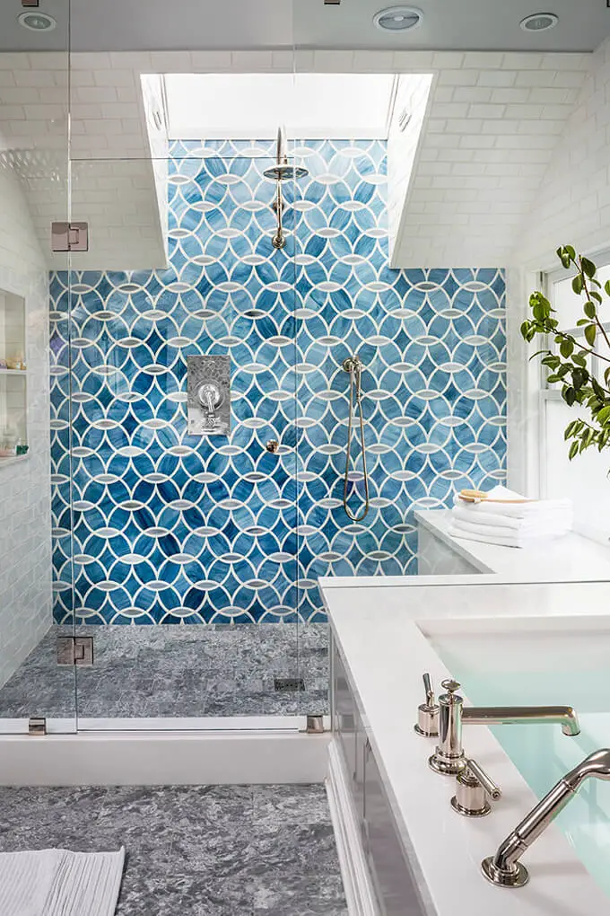 One-sided Blue Cement Tiles