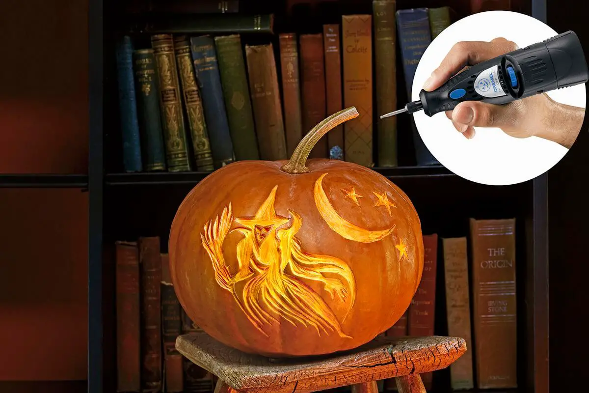 Dremel Project Ideas - Carved Jack-O-Lantern pumpkin