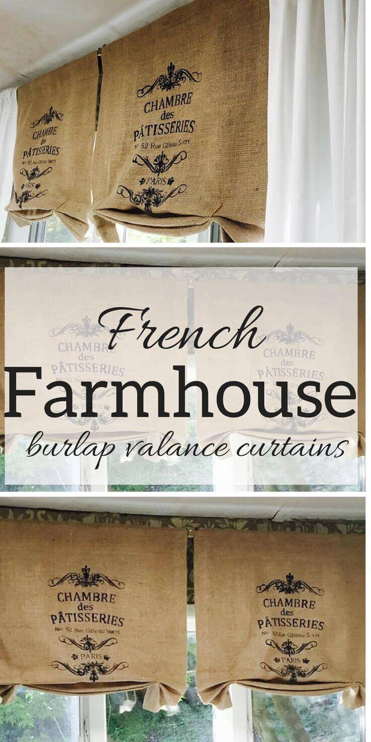 French Flair Burlap Valance