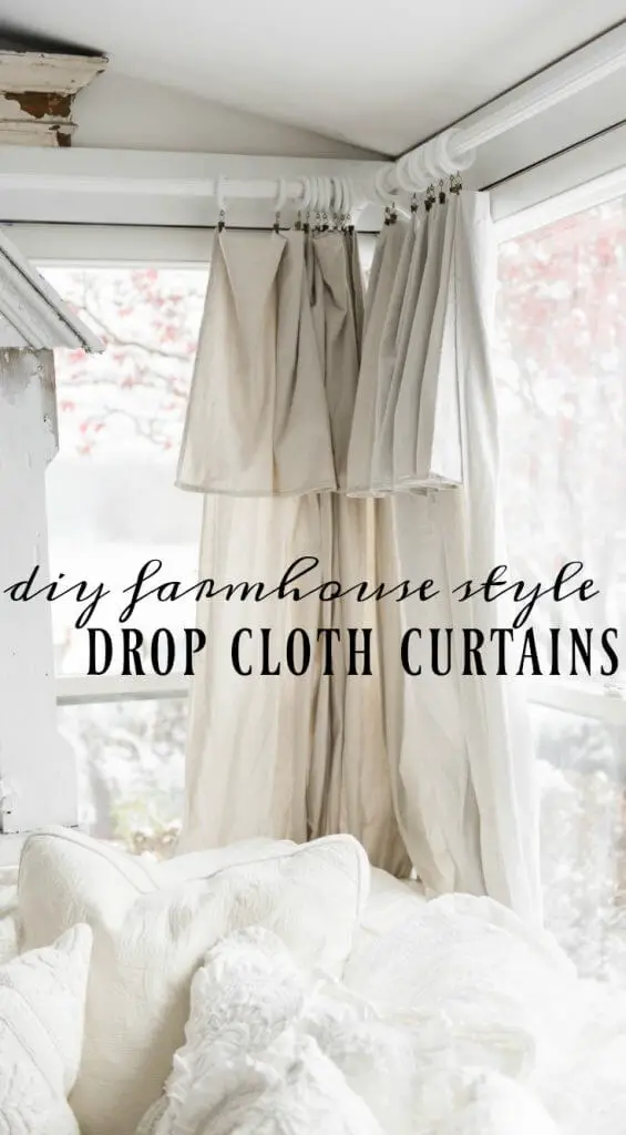 All White Drop Cloth Curtain