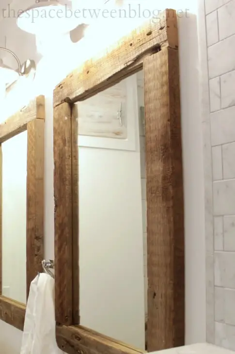 Reclaimed Wood Mirror Frame - diy-reclaimed-wood-mirror-frames