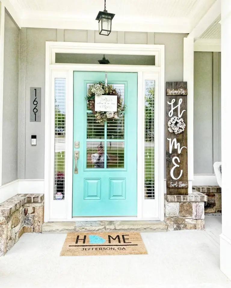 Home Sign with Flower Wreath